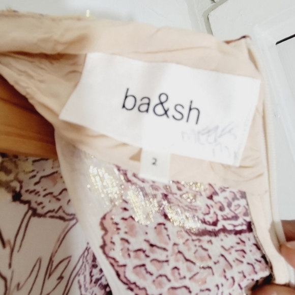 Ba&sh Metallic Effort Hydra Dress in Pink Rose Size Small - Picture 10 of 11